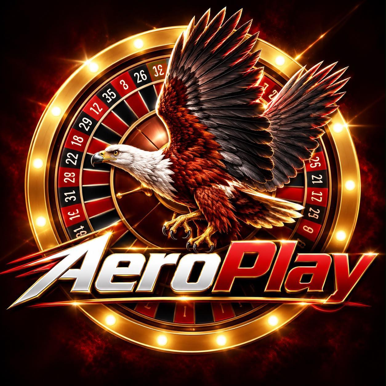 AeroPlay brand: an eagle in flight over a roulette wheel